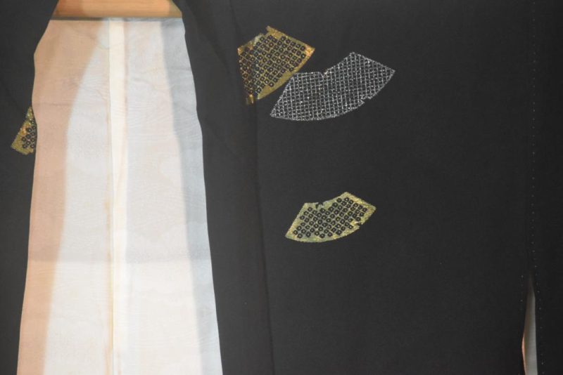 Japanese Fan Metallic Thread Vintage Haori Jacket - Image 7