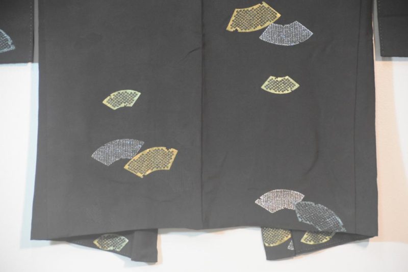 Japanese Fan Metallic Thread Vintage Haori Jacket - Image 2
