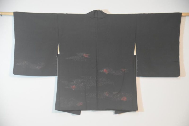 Japanese Botanical Metallic Thread Vintage Haori Jacket - Image 8