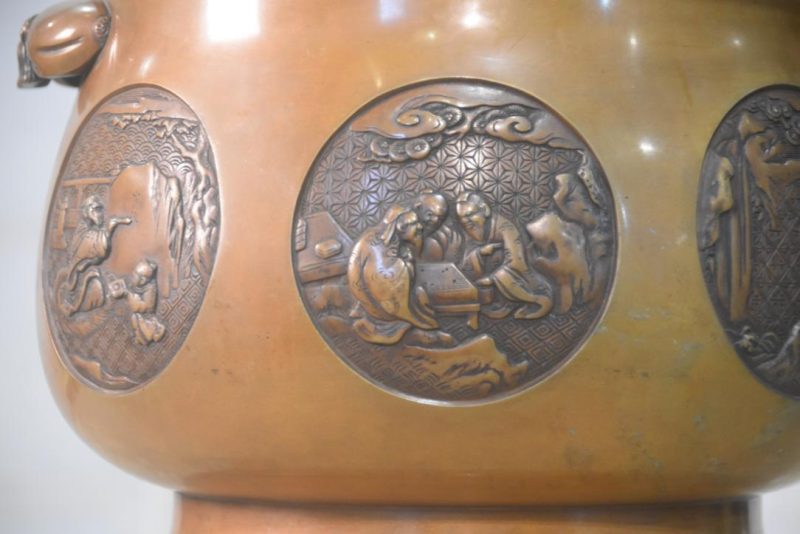 Japanese Bronze Hibachi Urn Width:280mm - Image 2