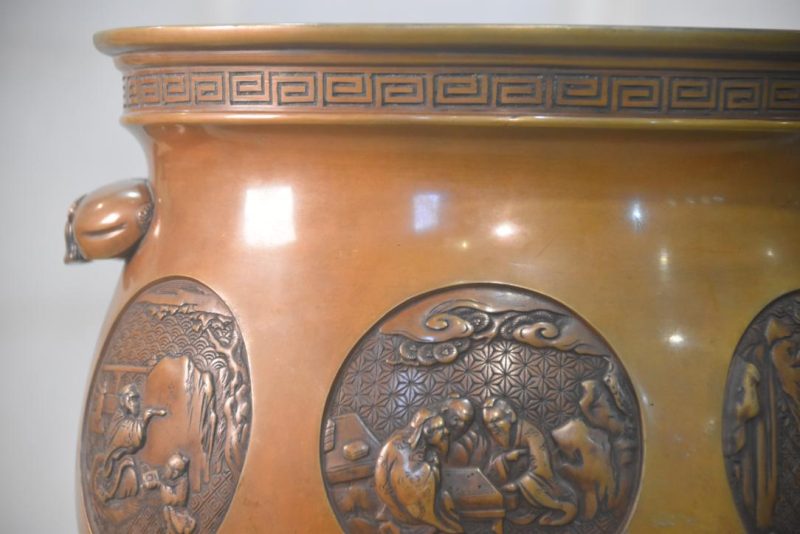 Japanese Bronze Hibachi Urn Width:280mm - Image 7