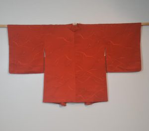 Deep Red Jacquard Vintage Haori Jacket