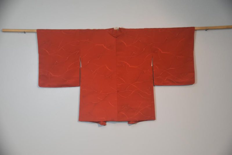 Deep Red Jacquard Vintage Haori Jacket