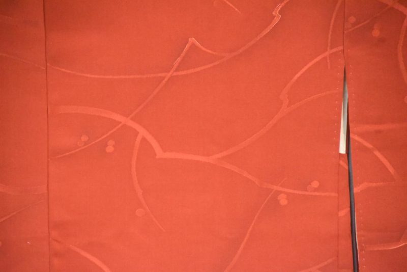 Deep Red Jacquard Vintage Haori Jacket - Image 2