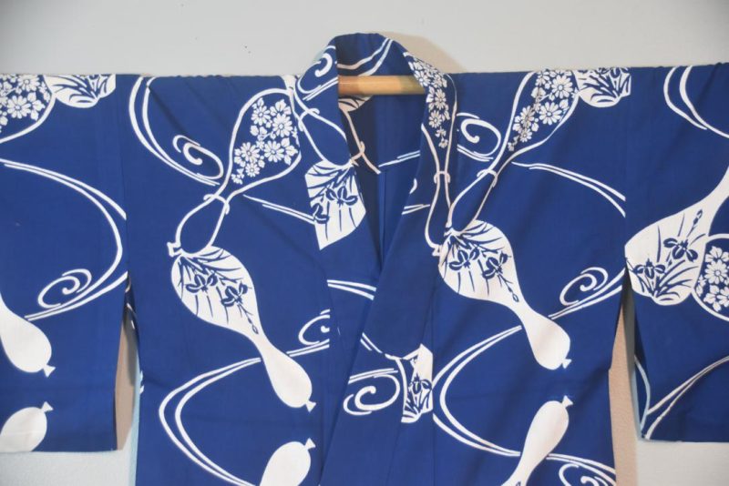 Blue Gorde Vintage Japanese Cotton Yukata - Image 3