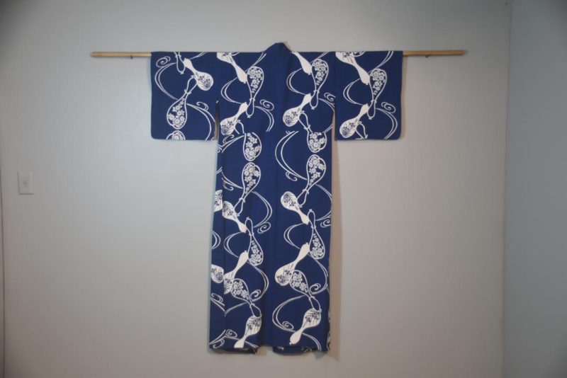 Blue Gorde Vintage Japanese Cotton Yukata - Image 5