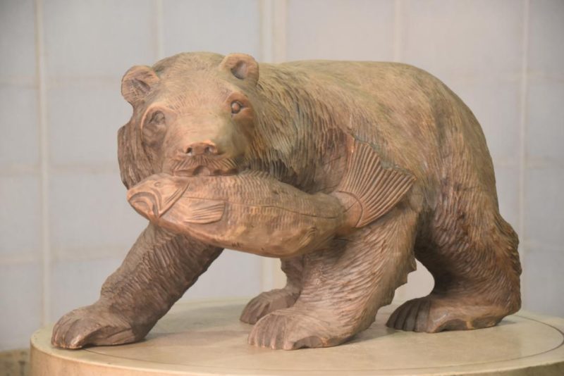 Carved Wooden Hokkaido Bear Width:500mm