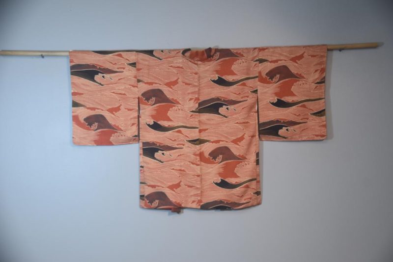 Waves of Zen Japanese Vintage Silk Haori Jacket - Image 5