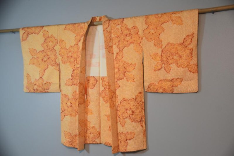 Golden Yellow Shibori Japanese Vintage Haori Jacket - Image 5