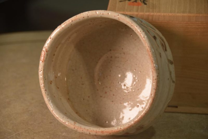 Japanese Shino Pottery Chawan Tea Bowl in a Box Width:130mm - Image 6