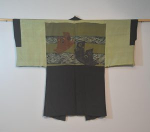 Ocean Sailing Vintage Japanese Silk Mans Haori