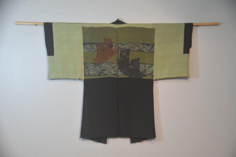 Ocean Sailing Vintage Japanese Silk Mans Haori