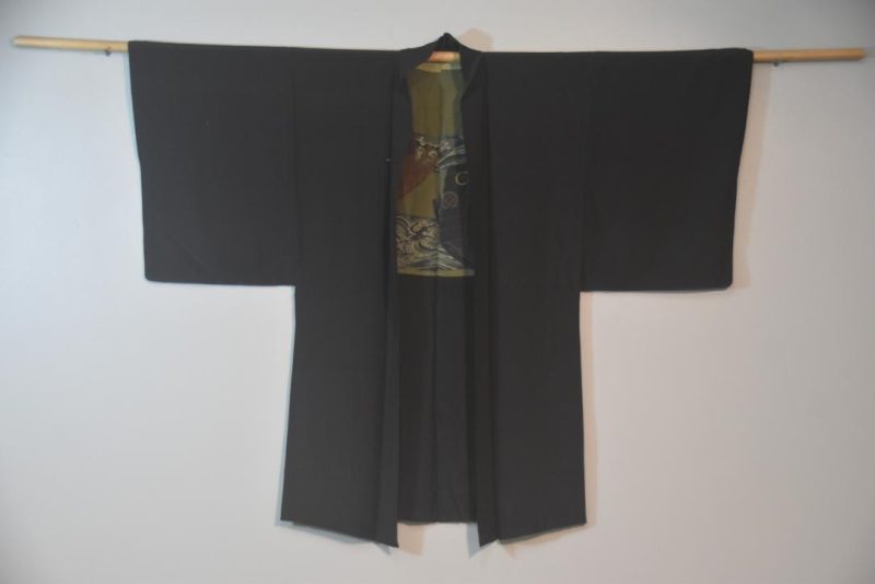Ocean Sailing Vintage Japanese Silk Mans Haori - Image 3