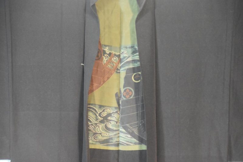 Ocean Sailing Vintage Japanese Silk Mans Haori - Image 7