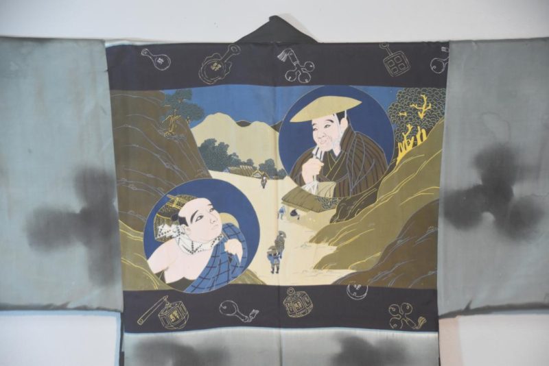 Mountain Walk Vintage Japanese Silk Mans Haori - Image 2