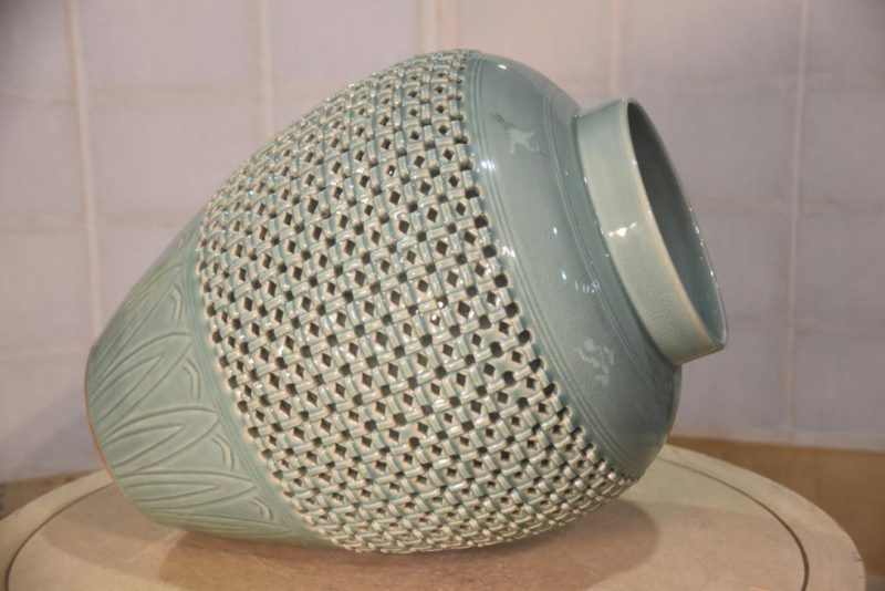Korean Celadon Vase Width:340mm - Image 4