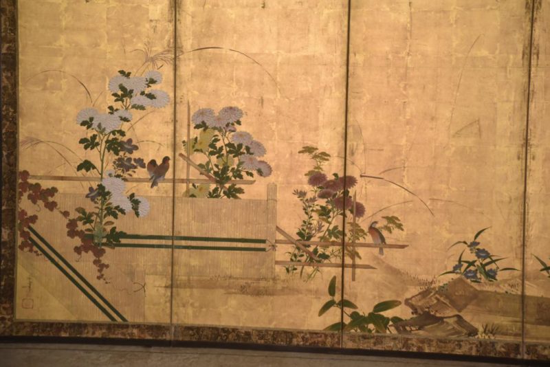 Kano School Birds on Gold Screen Width:2860mm - Image 3
