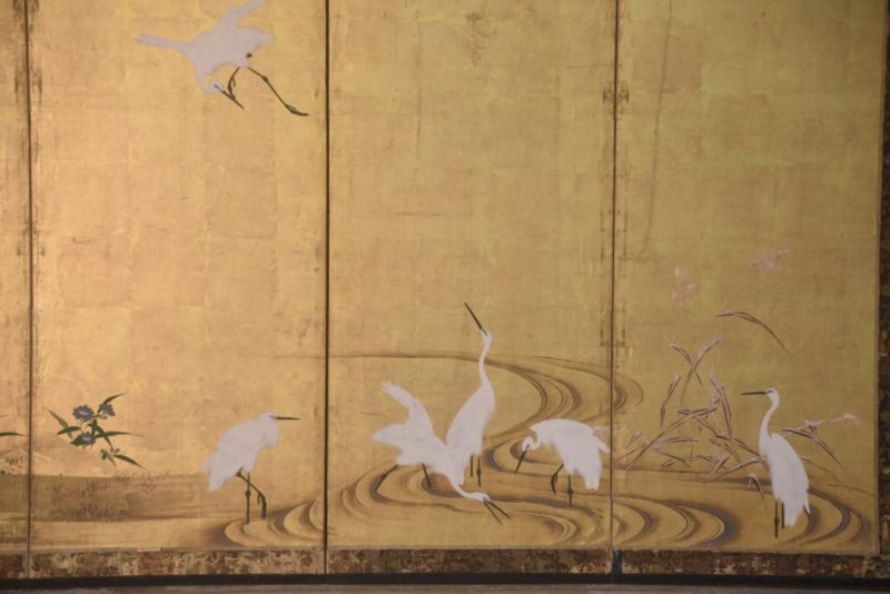 Kano School Birds on Gold Screen Width:2860mm - Image 8
