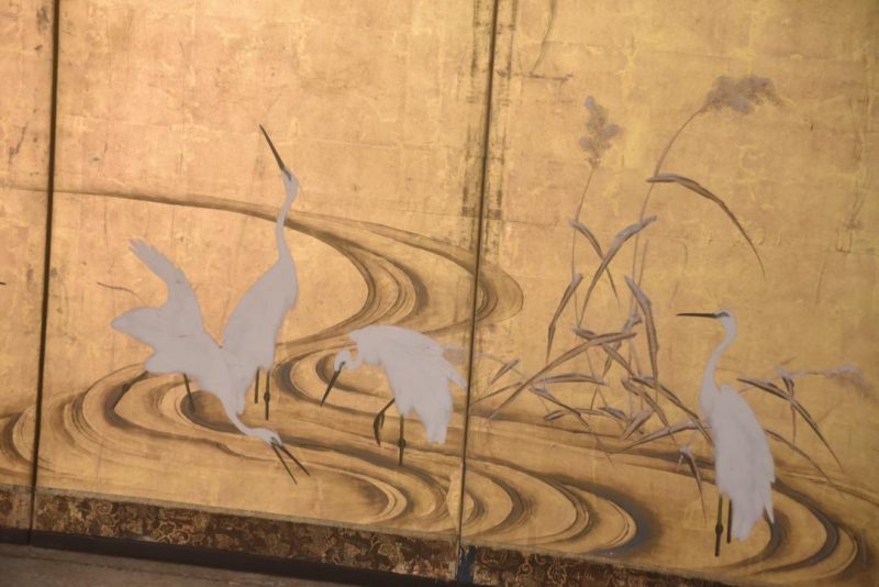 Kano School Birds on Gold Screen Width:2860mm - Image 2