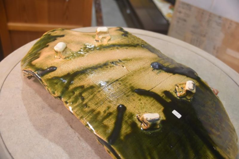 Oribe Pottery Platter by Haku Tadashi Width:460mm - Image 4