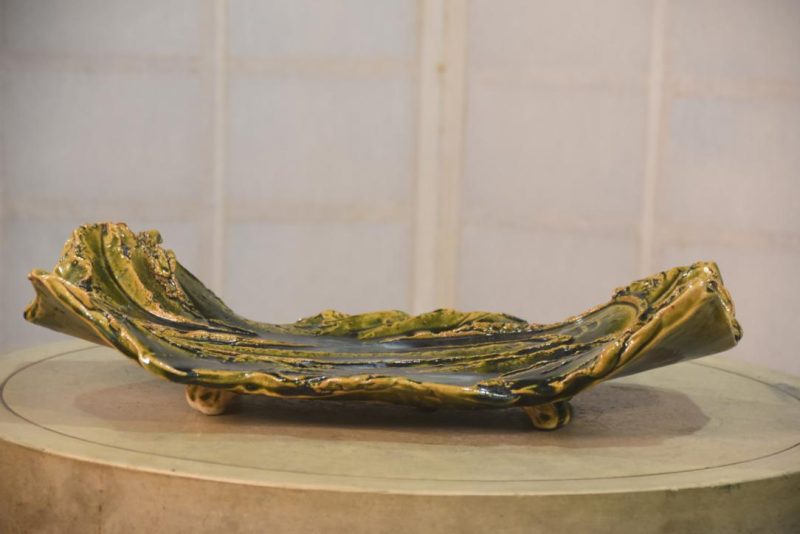 Oribe Pottery Platter by Haku Tadashi Width:460mm - Image 3