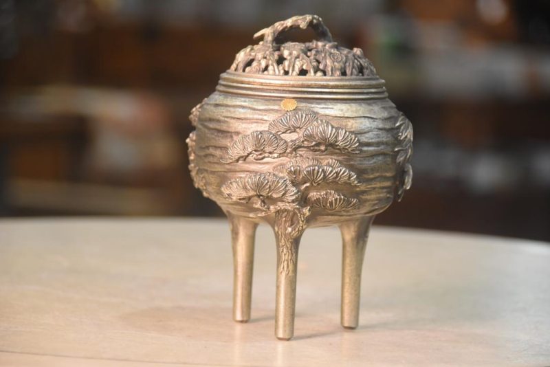 Japanese Bronze Incense Burner Width:110mm - Image 10