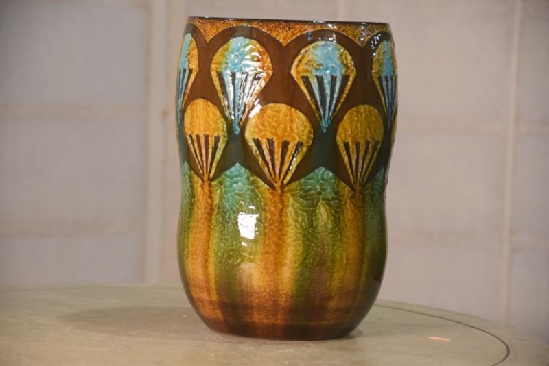 Kyoyaki (Kyoto Pottery) Vase Height:250mm - Image 5
