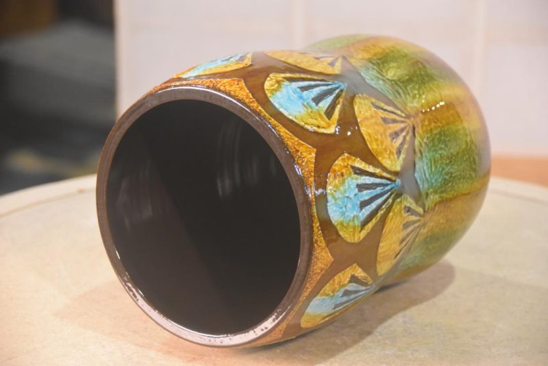 Kyoyaki (Kyoto Pottery) Vase Height:250mm - Image 4