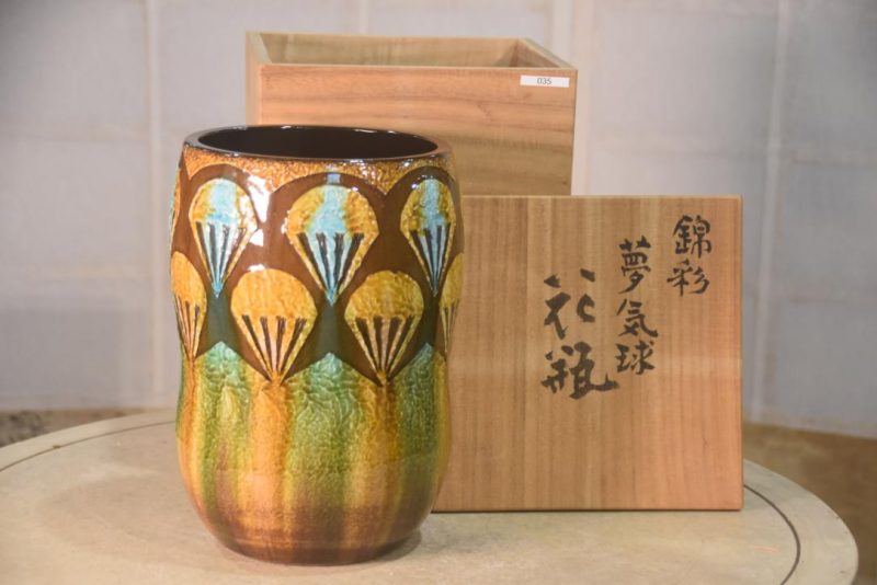 Kyoyaki (Kyoto Pottery) Vase Height:250mm - Image 7