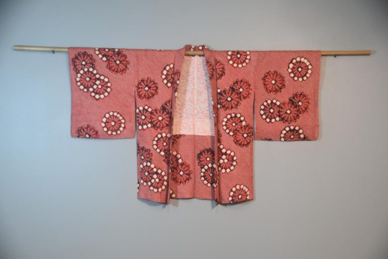 Fireworks Red Shibori Japanese Vintage Haori Jacket