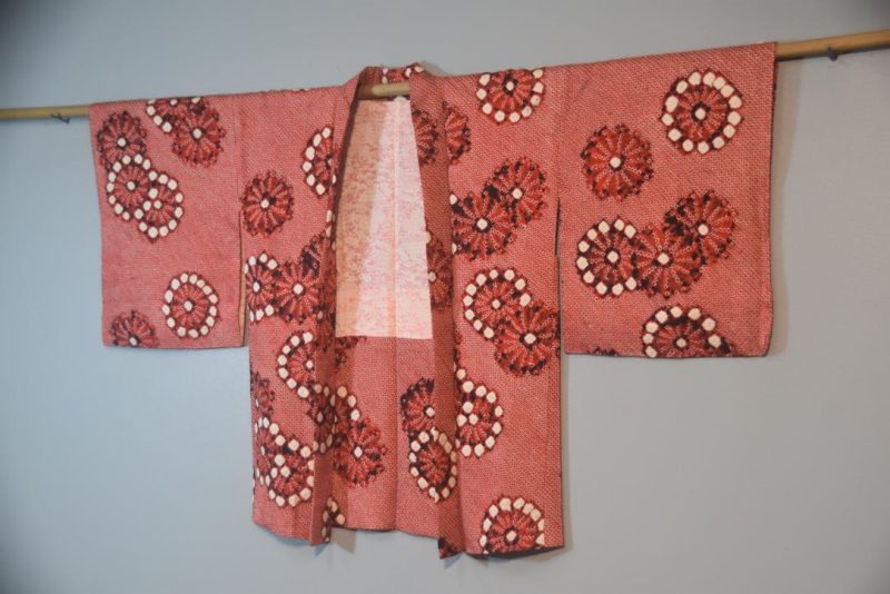 Fireworks Red Shibori Japanese Vintage Haori Jacket - Image 5