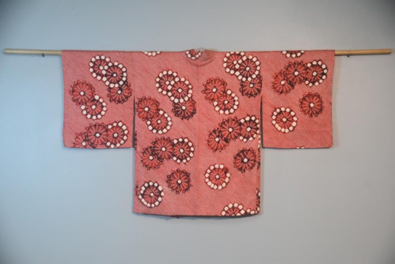 Fireworks Red Shibori Japanese Vintage Haori Jacket - Image 6