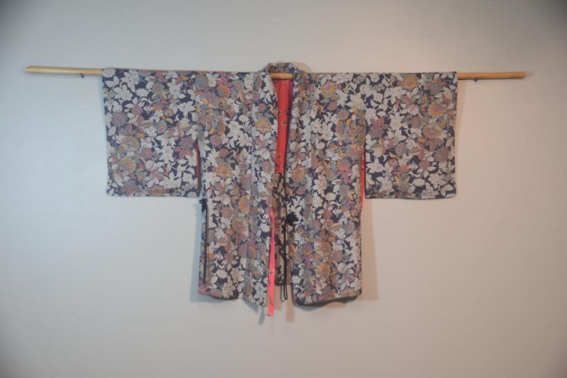 Blue Bouquet Japanese Vintage Silk Haori Jacket - Image 4