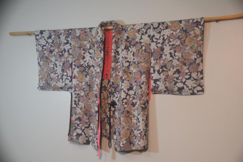 Blue Bouquet Japanese Vintage Silk Haori Jacket - Image 5