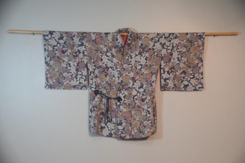 Blue Bouquet Japanese Vintage Silk Haori Jacket
