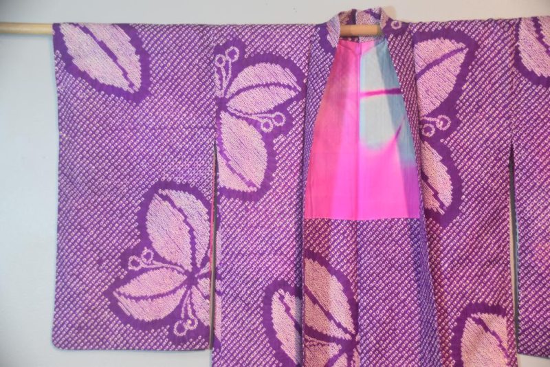 Purple Princess Shibori Japanese Vintage Haori Jacket - Image 4
