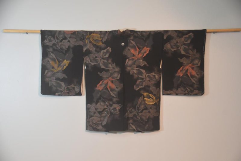 Japanese Black Silk with Metallic Thread Haori - Image 5