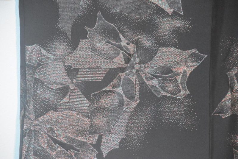 Japanese Black Silk with Metallic Thread Haori - Image 8