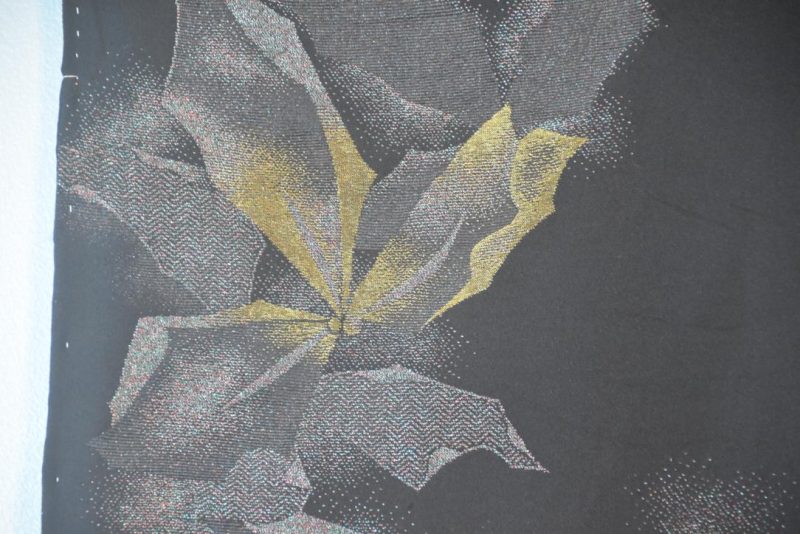 Japanese Black Silk with Metallic Thread Haori - Image 6