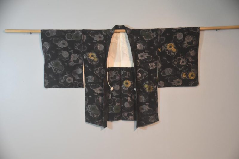 Floral Metallic Thread Vintage Silk Haori