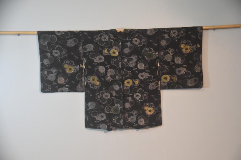 Floral Metallic Thread Vintage Silk Haori - Image 5