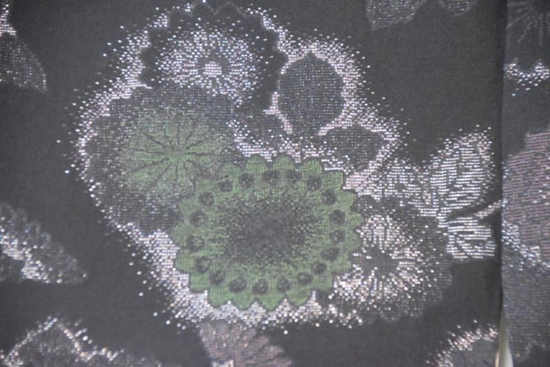 Floral Metallic Thread Vintage Silk Haori - Image 6