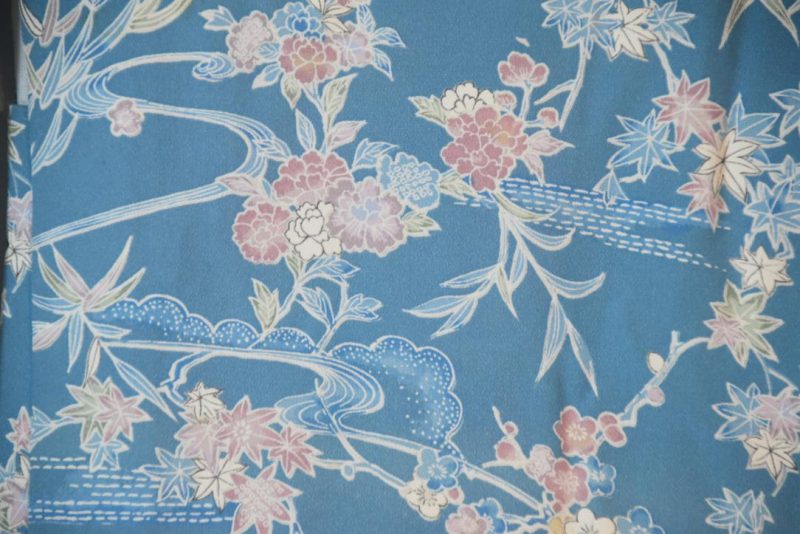 Softly Blue Japanese Vintage Silk Haori Jacket - Image 2