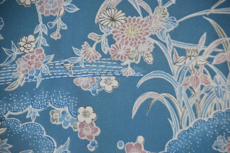 Softly Blue Japanese Vintage Silk Haori Jacket - Image 6