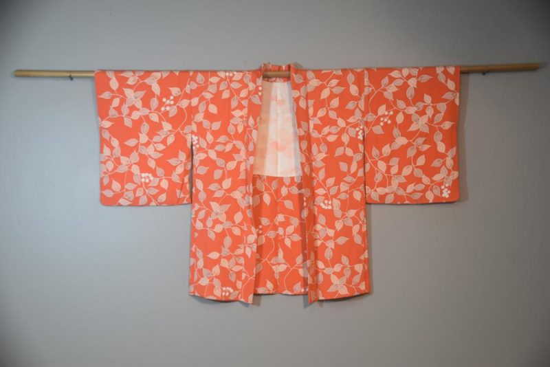 Blushing Red Leaves Japanese Vintage Silk Haori Jacket