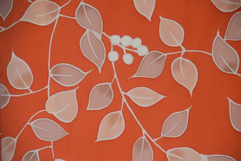 Blushing Red Leaves Japanese Vintage Silk Haori Jacket - Image 2