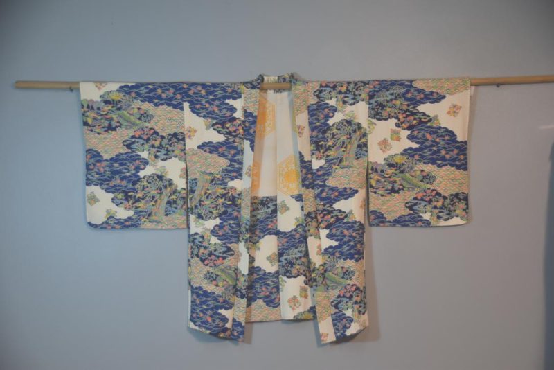 Blue Garden Japanese Silk Vintage Haori Jacket - Image 5