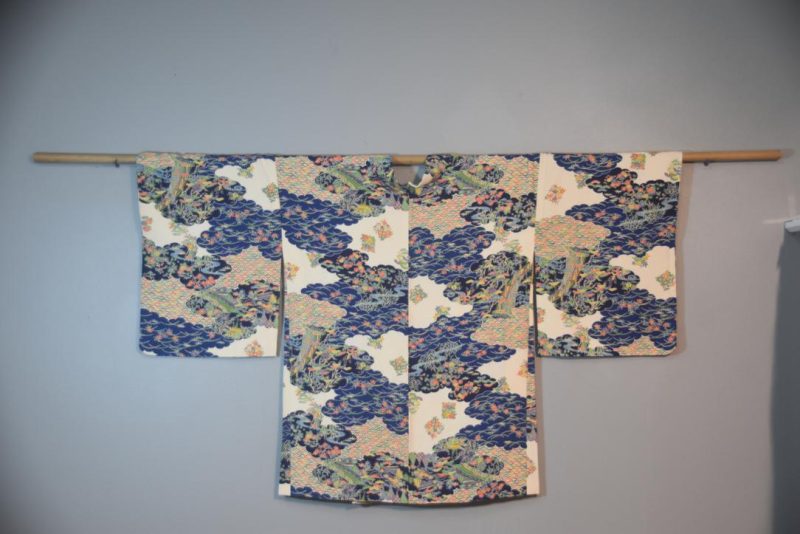 Blue Garden Japanese Silk Vintage Haori Jacket