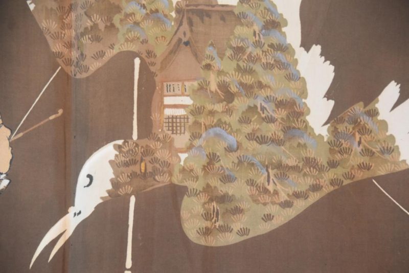 Crane Vintage Japanese Silk Mans Haori - Image 8