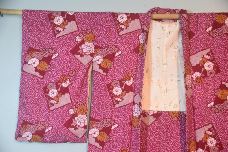 Sweet Raspberry Japanese Vintage Haori Jacket - Image 3